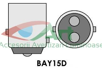 Led auto BAY15D 13 SMD cu dubla intensitate si pini simetrici decalati [4]