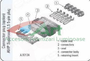 Mufa conector cu 5 pini (pt far) tip AMP A.07134 Wesem [12]
