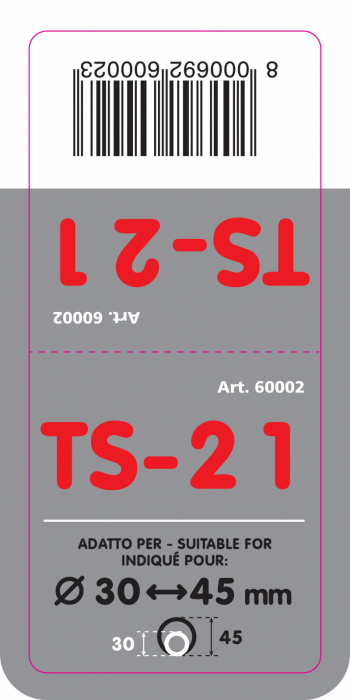 Ornament toba esapament curbat TS-21, din otel inoxidabil lustruit, racordare Ø30-45mm [11]