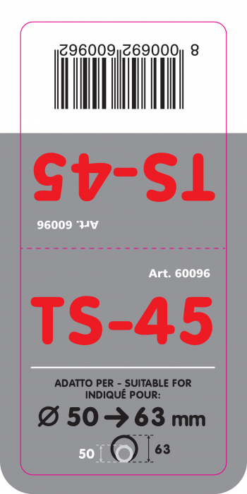 Ornament toba esapament curbat TS-45, din otel inoxidabil lustruit, racordare Ø50-63mm [9]