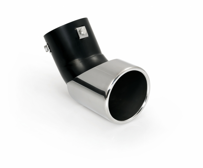 Ornament toba esapament curbat TS-45, din otel inoxidabil lustruit, racordare Ø50-63mm [11]