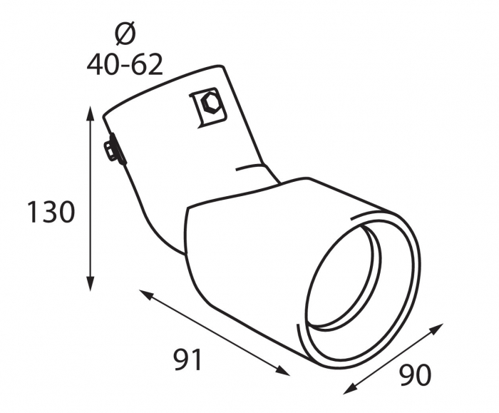 Ornament toba esapament curbat TS-68, din otel inoxidabil lustruit, sunet sport, racordare Ø30-45mm [3]