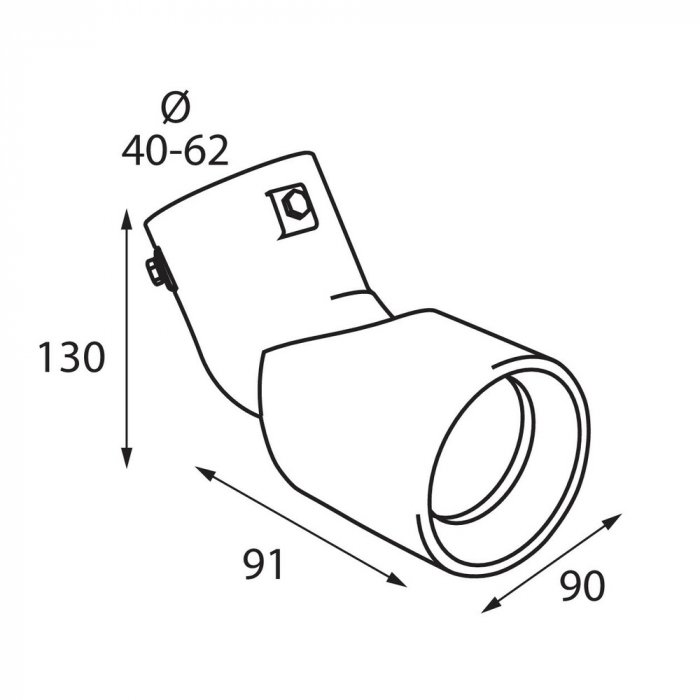 Ornament toba esapament curbat TS-68, din otel inoxidabil lustruit, sunet sport, racordare Ø30-45mm [6]