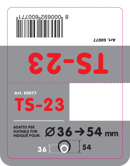 Ornament toba esapament dublu TS-23, din otel inoxidabil lustruit, racordare Ø36-54mm [8]
