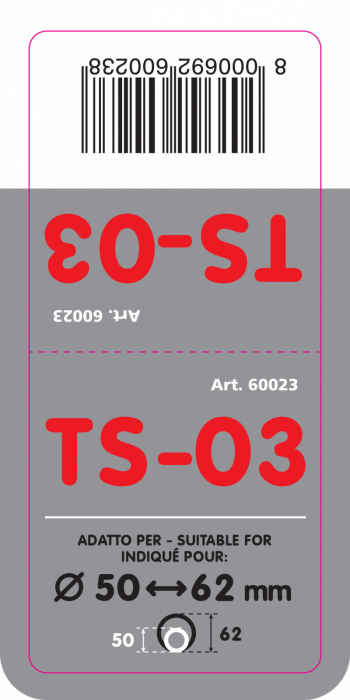 Ornament toba esapament TS-03, din otel inoxidabil lustruit, sunet sport, racordare Ø50-62mm [11]