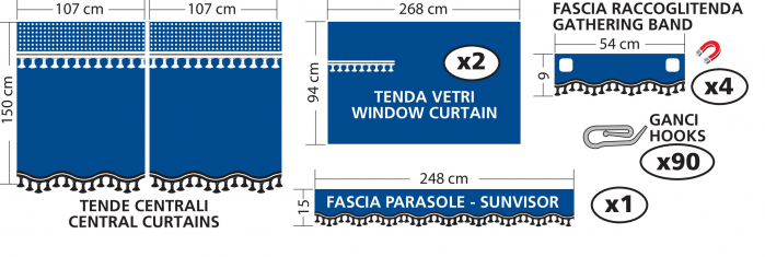 Perdele camion Premiere 9buc - Rosu [6]