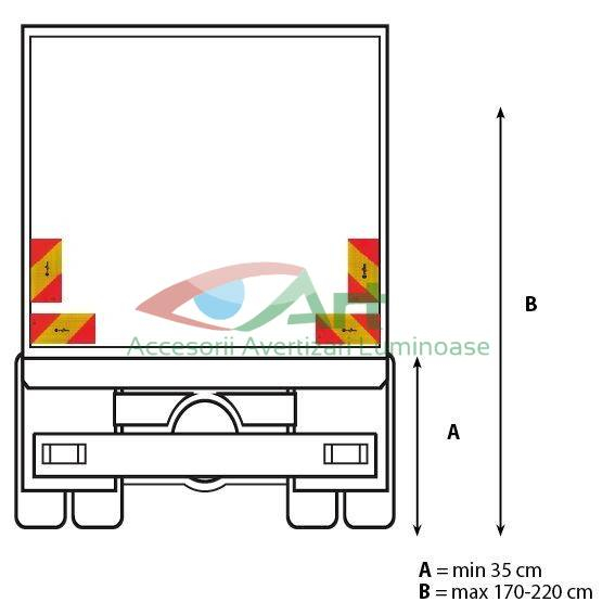 Placi reflectorizante vehicul scurt Reflex set 4buc [6]