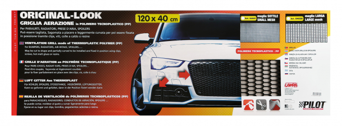 Plasa grila spoiler plastic Negru - Hexagon mare 15x35mm - 120x40cm [9]