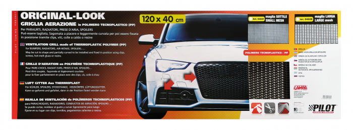 Plasa grila spoiler plastic Negru - Hexagon mic 8x18mm - 120x40cm [7]