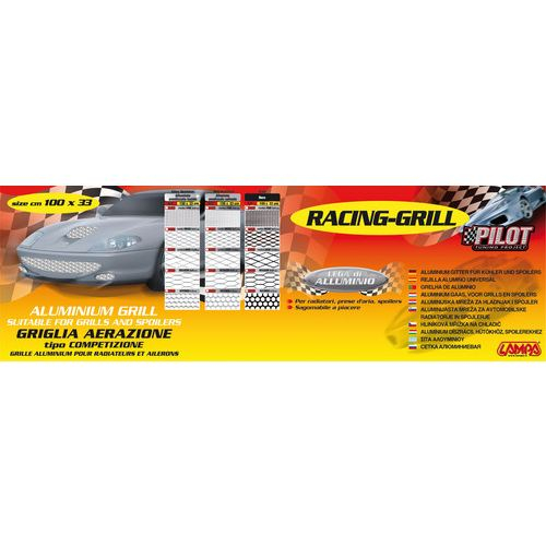 Plasa grila spoiler Racing - Medium 6x12mm - 100x33cm - Negru anodizat [2]