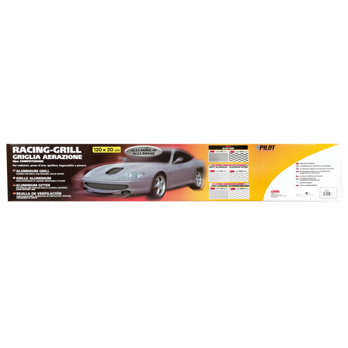 Plasa grila spoiler Racing - Medium 6x12mm - 120x20cm - Negru anodizat [2]