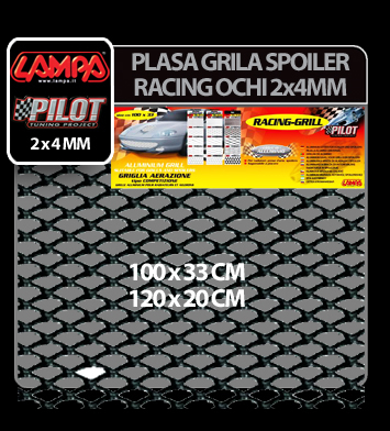 Plasa grila spoiler Racing Negru - Small 2x4mm - 120x20cm [9]