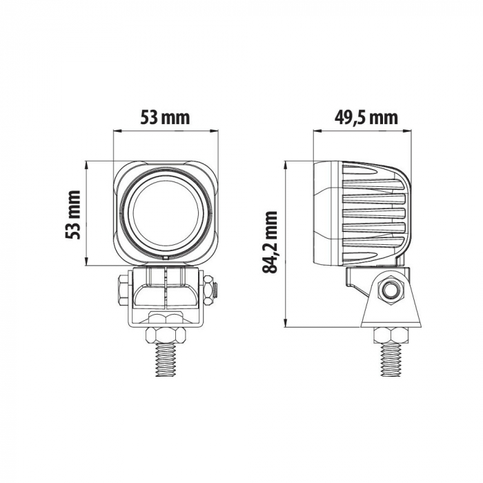 Proiector Cyclops-Square 1LED - 9/32V - Profunzime - Alb [2]
