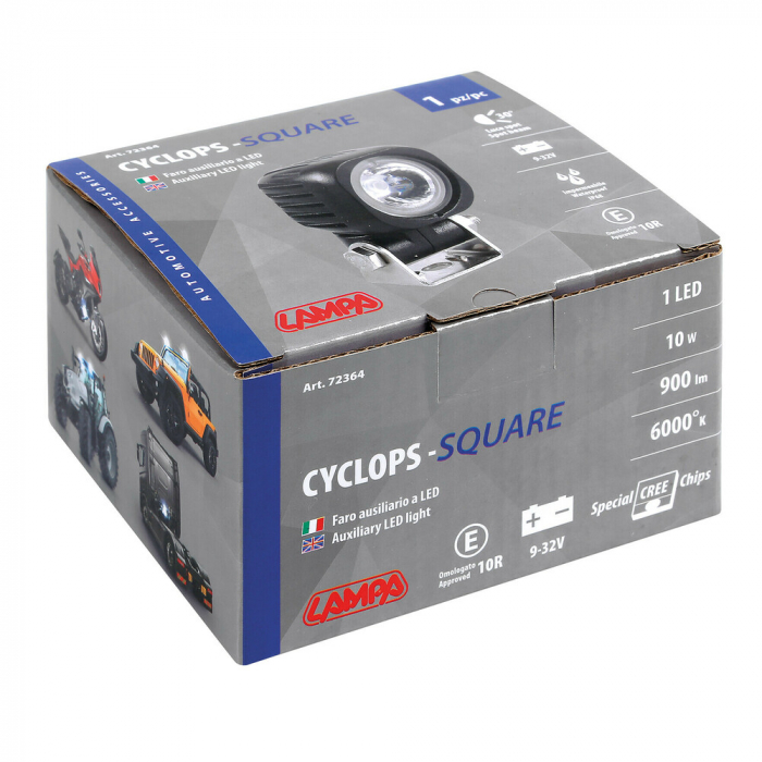 Proiector Cyclops-Square 1LED - 9/32V - Profunzime - Alb [3]