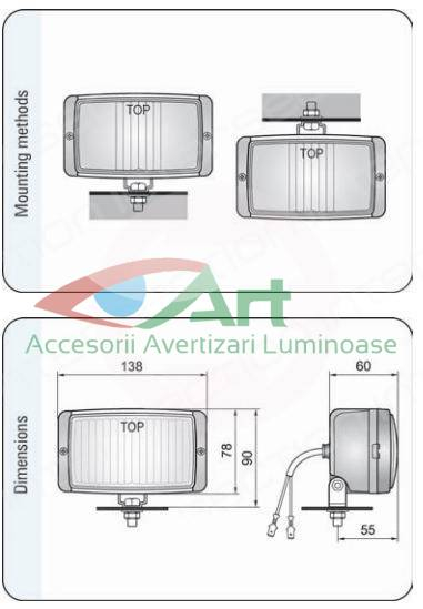 Proiector dreptunghiular universal cu lentila galbena set 2 HM1.08331 Wesem [3]