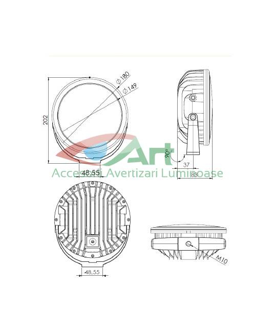 Proiector faza lunga cu DRL LED sRWM 3500 lm [2]