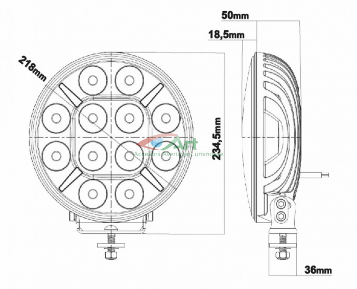 Proiector faza lunga LED cu DRL alb FI21.8 [4]