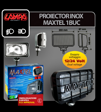 Proiector inox Maxtel dreptunghiular 1buc - Profunzime [10]