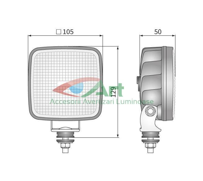 Proiector lucru 12 LED-uri 1600lm Wesem [15]