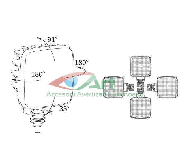 Proiector lucru 12 LED-uri 1600lm Wesem [6]