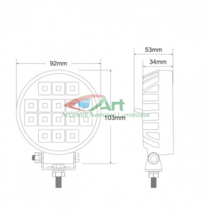 Proiector lucru fi92 16 LED-uri 16W cu intrerupator [14]