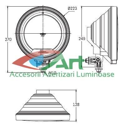 Proiector rotund si pozitie cu angel eyes 24v sticla alba striat FI22 SIM [2]