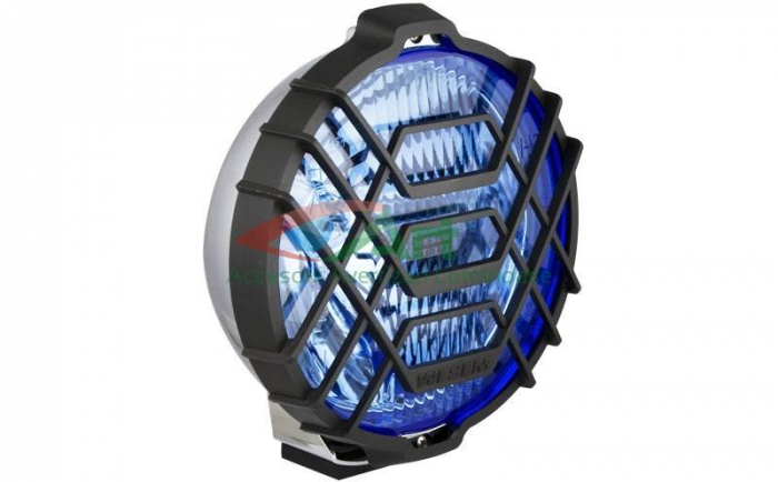 Proiector rotund TIR halogen cromat sticla albastra si grilaj [9]