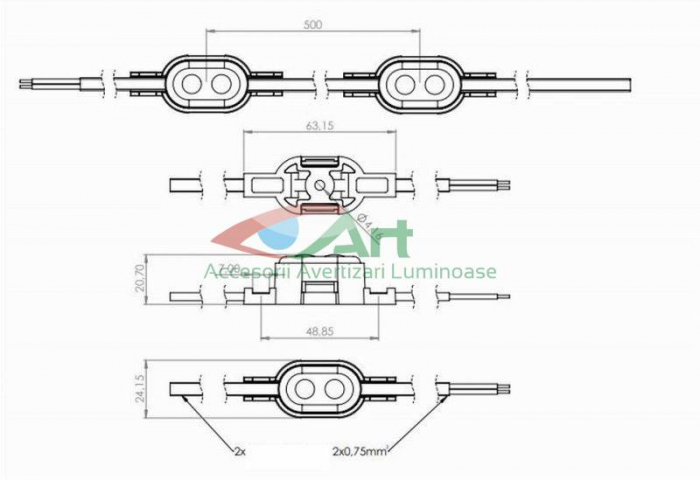 Proiector SLIM lucru IP68 35x25 2 led ZLD2644/1 [12]