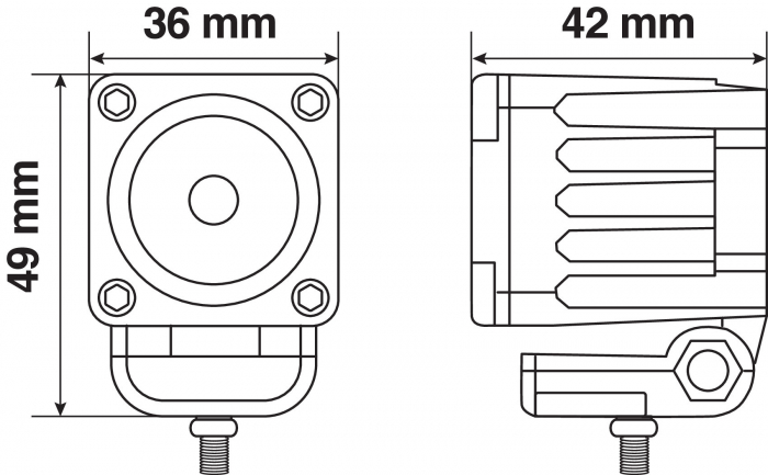 Proiector WL-19 din metal 1LED - 9/32V - Profunzime - Alb [5]