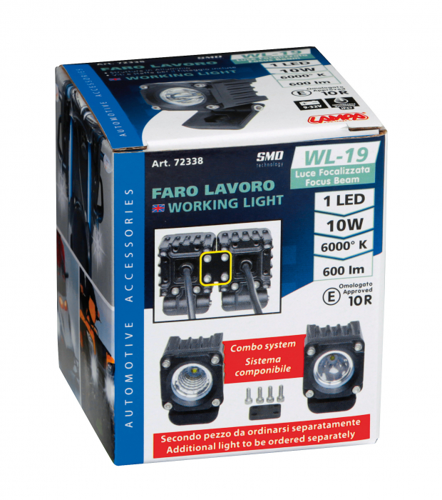 Proiector WL-19 din metal 1LED - 9/32V - Profunzime - Alb [8]