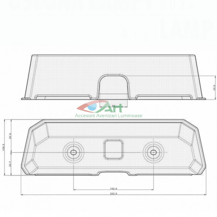 Protectie spate lampa mare 352x106mm,BIG OSLONA Fristom [2]
