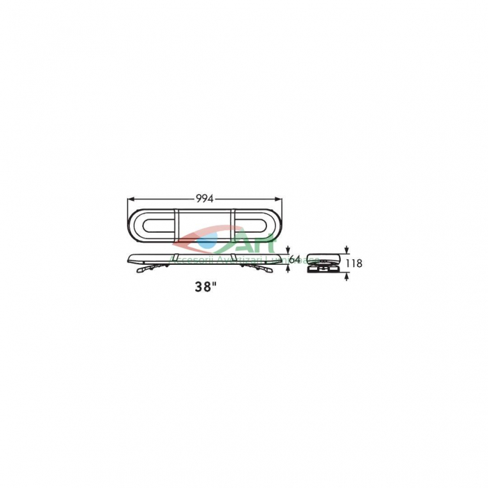 Rampa Girofar LED Instructor Slim 100 cm [8]