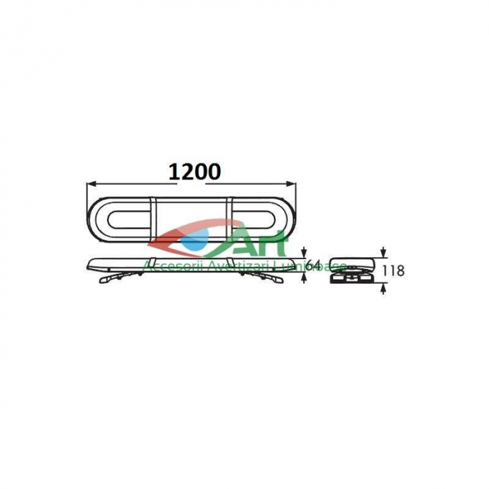 Rampa girofar LED slim Instructor Politia locala,jandarmerie,ambulanta 120cm [6]