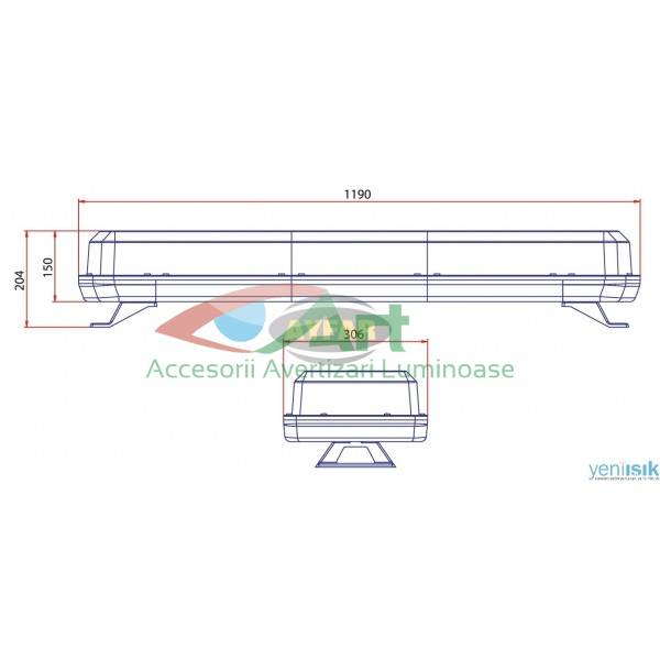 Rampa luminoasa - rampa girofar cu bec halogen- 12V [3]