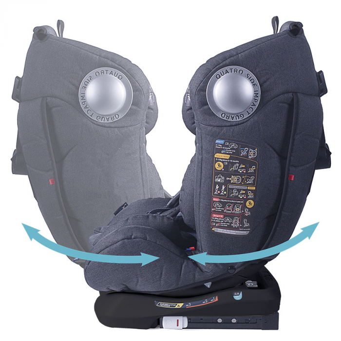 Scaun auto copil 2 In 1 King 411 Isofix ECE R44/04, 0-36 kg - Gri/Roz [8]