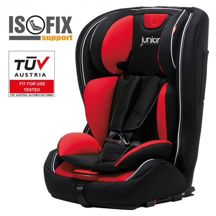 Scaun auto copil 2 in 1 Premium Plus 801 Isofix ECE R44/04, 9-36 kg - Negru/Rosu [2]