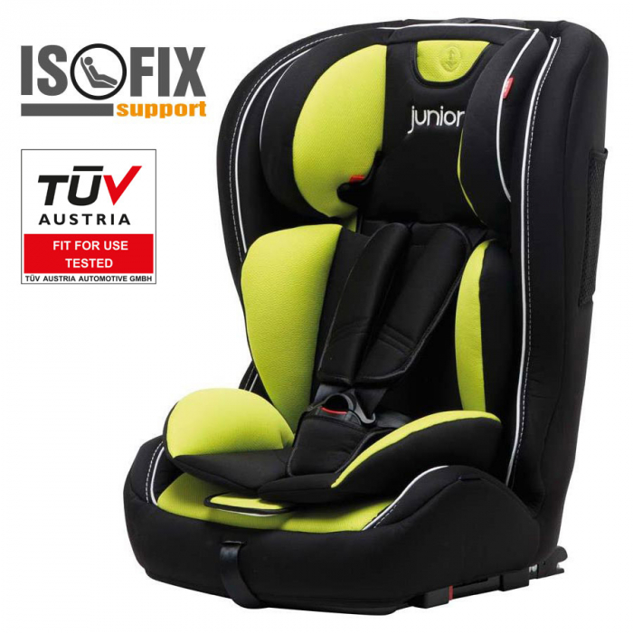 Scaun auto copil 2 in 1 Premium Plus 802 Isofix ECE R44/04, 9-36 kg - Negru/Verde [20]