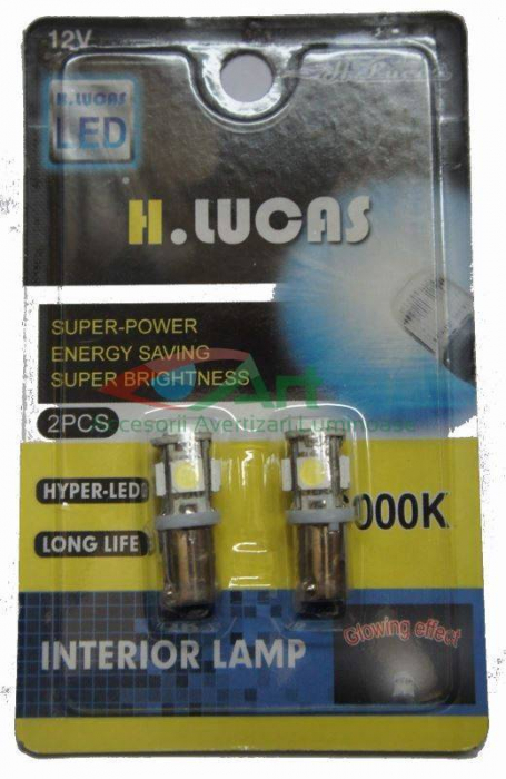 Set 2 becuri 5 LED 24V T4W-BA9S [3]