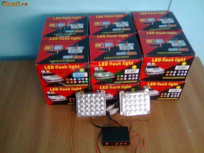 Set 2 buc Lampa stroboscopica 44 LED ROSU-ALBASTRU [5]