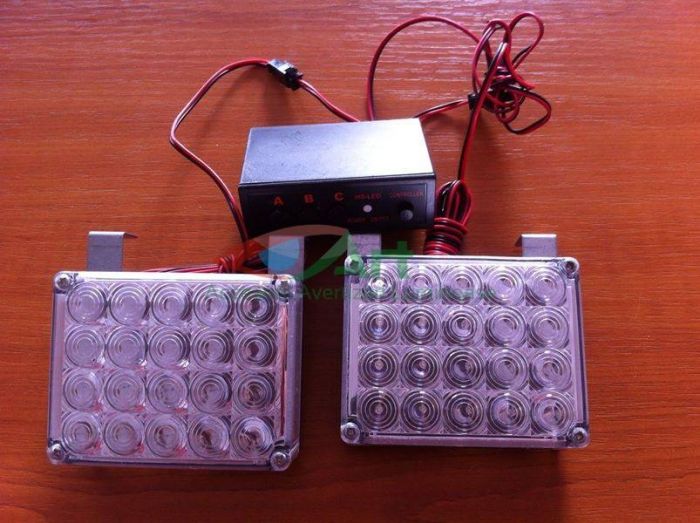 Set 2 buc Lampa stroboscopica 44 LED ROSU-ALBASTRU [9]