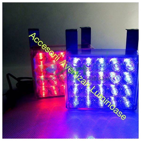 Set 2 buc Lampa stroboscopica 44 LED ROSU-ALBASTRU [17]