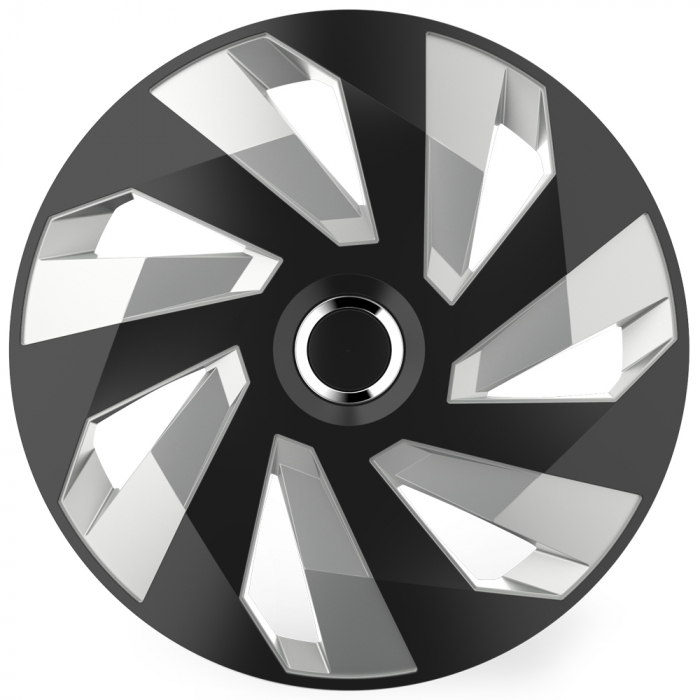 Set capace roti auto Cridem Vector RC 4buc - Negru/Argintiu - 16'' [4]