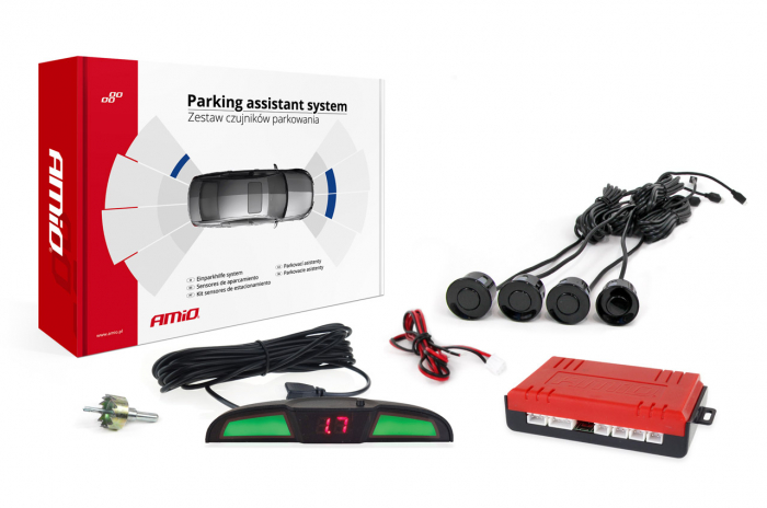 Set de senzori de inversare a parcarii LED COB 4 senzori negri [3]