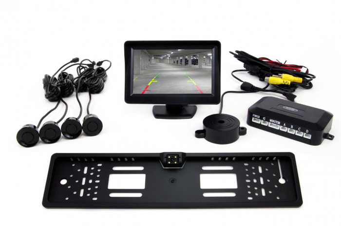 Set de senzori TFT de 4,3 "cu camera LED CAM-402 4 senzori negri [9]