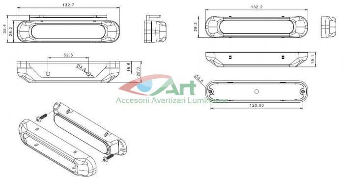 Set Proiectoare/Lumini de zi tip DRL FT-300 Fristom [10]