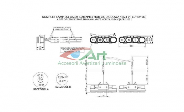 Set Proiectoare/Lumini de zi tip DRL LDR2106 [20]