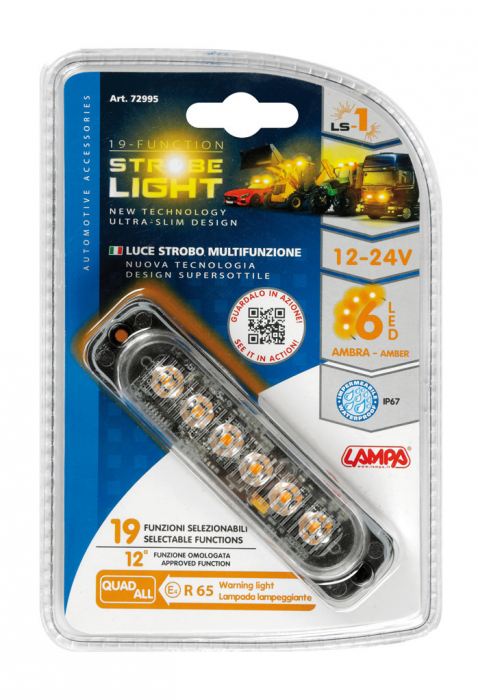 Stroboscop multifunctional 6LED 12/24V - Portocaliu [5]