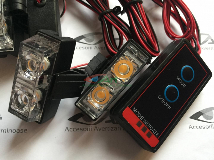 STROBOSCOAPE LED LUMINA Galbena 4 mini proiectoare [2]