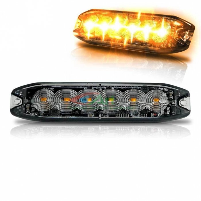 Stroboscop cu 6 LED Galben Hunter Slim 12v-24v [11]