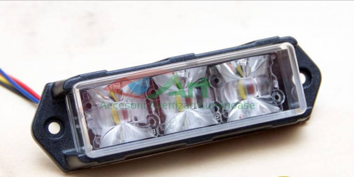 Stroboscop profesional LED DuaLColor X3 12v-24v Rosu/Albastru [16]